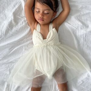 Elegant Cream Kids Formal Dress